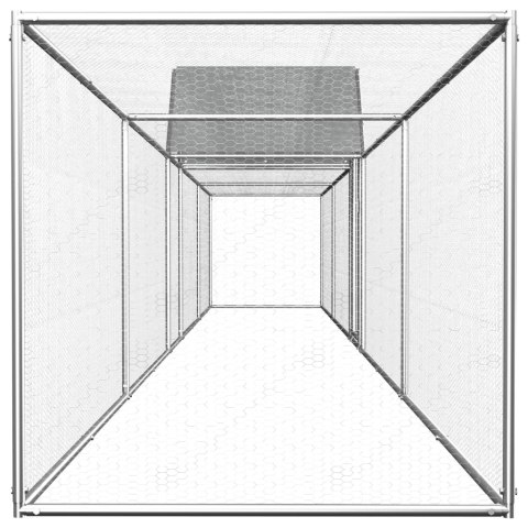 Woliera dla kur, 9 x 1 x 1,5 m, galwanizowana stal