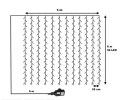 Świąteczna kurtyna świetlna - 3x6m, 600 LED, zimna biel