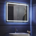 Aquamarin Lustro łazienkowe z oświetleniem LED 28 W, 80x60cm