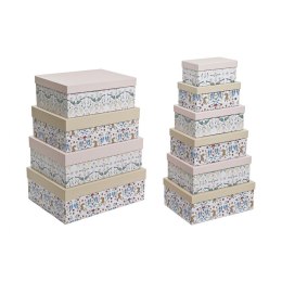 Zestaw pudełek do łączenia w organizer DKD Home Decor zwierzęta Kvety Karton (43,5 x 33,5 x 15,5 cm)
