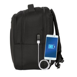 Plecak na laptopa i tableta z wyjściem USB Safta Business Czarny (31 x 45 x 23 cm)