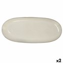 Półmisek Kuchenny Bidasoa Ikonic Biały Ceramika 36 x 16 cm (Pack 2x)