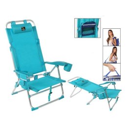 Fotel plażowy Aluminium Niebieski (74 x 61 x 31 cm)