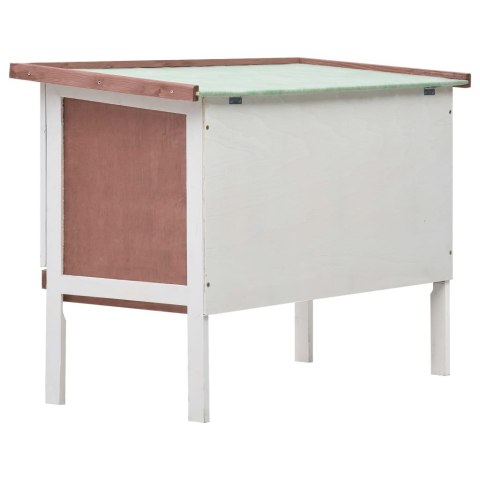 Klatka dla królika, 1 poziom, brązowa, drewniana