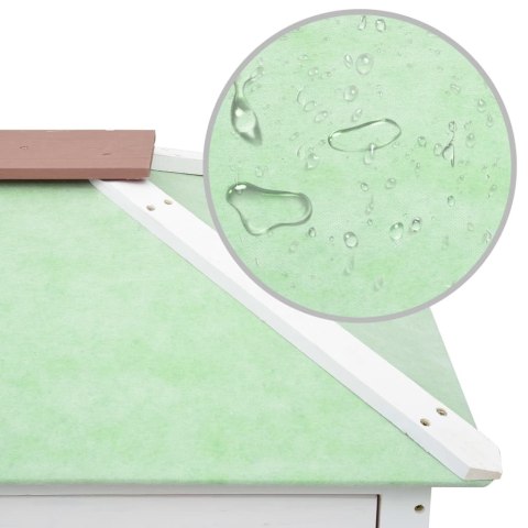 Klatka dla królików, 2 poziomy, brązowa, drewniana