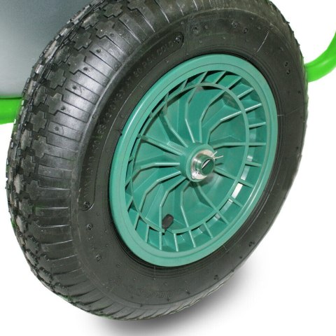 Dwukołowy wózek ogrodowy Taczka do Ogrodu 100L Mocna Jasnozielona