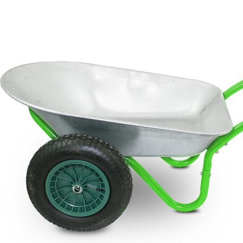 Dwukołowy wózek ogrodowy Taczka do Ogrodu 100L Mocna Jasnozielona