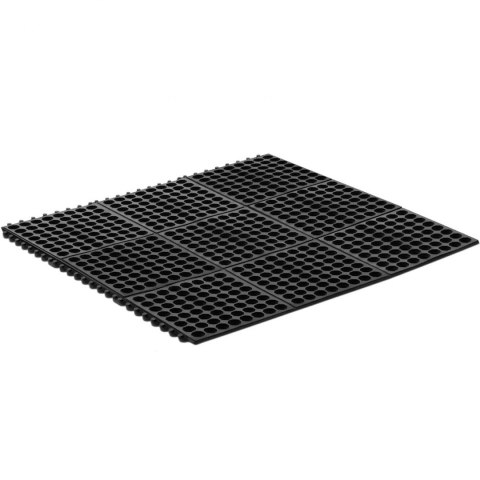 Mata wycieraczka gumowa antypoślizgowa ażurowa 92 x 92 x 1 cm czarna Mata wycieraczka gumowa antypoślizgowa ażurowa 92 x 92 x 1 cm czarna