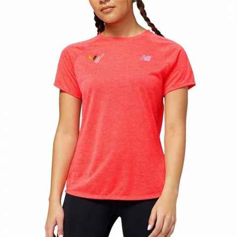 Koszulka z krótkim rękawem Damska New Balance Impact Run Pomarańczowy - S