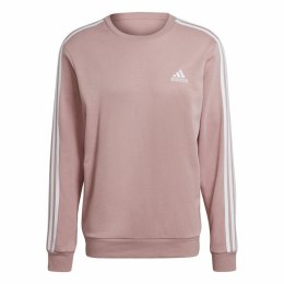 Bluza bez kaptura Męska Adidas Essentials French Terry 3 Stripes Różowy - L