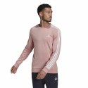 Bluza bez kaptura Męska Adidas Essentials French Terry 3 Stripes Różowy - M
