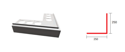 Nz90°PRIAMY narożnik zewnętrzny do profila PRIAMY/FLEXI szary RAL7035 Nz90°PRIAMY narożnik zewnętrzny do profila PRIAMY/FLEXI szary RAL7035