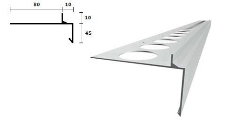 Profil aluminiowy balkonowy prosty PRIAMY 2,5m szary RAL7035 Profil aluminiowy balkonowy prosty PRIAMY 2,5m szary RAL7035