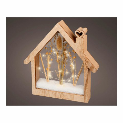 Dekoracja Drewno Światło LED Domek (4,3 x 26 x 27 cm)