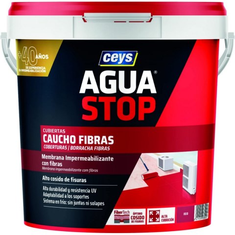 Zapewniający nieprzemakalność Ceys Aguastop Czerwony Guma naturalna 5 kg