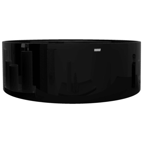 Okrągła umywalka z otworem przelewowym i na kran, czarna