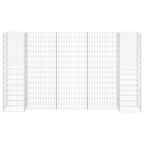 Donica gabionowa w kształcie H, drut stalowy, 260x40x150 cm