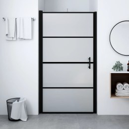 Drzwi prysznicowe, hartowane szkło mrożone, 91x195 cm, czarne