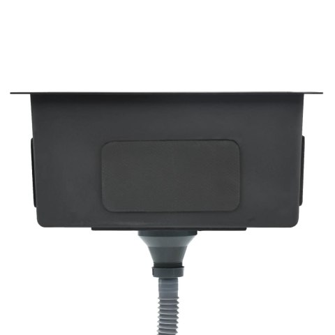 Ręcznie robiony zlew kuchenny, sitko, czarny, stal nierdzewna