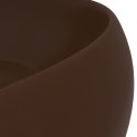 Luksusowa, okrągła umywalka, matowy brąz, 40x15 cm, ceramiczna