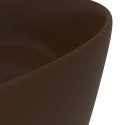Luksusowa, okrągła umywalka, matowy ciemny brąz, 40x15 cm