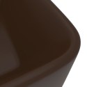 Luksusowa umywalka, matowy ciemny brąz, 41x30x12 cm, ceramiczna