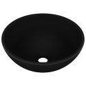 Okrągła umywalka łazienkowa, matowa czerń, 32,5x14 cm, ceramika