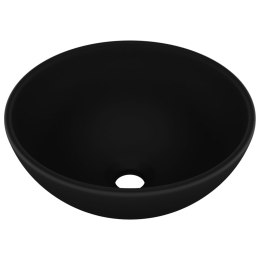 Okrągła umywalka łazienkowa, matowa czerń, 32,5x14 cm, ceramika