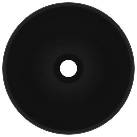 Okrągła umywalka łazienkowa, matowa czerń, 32,5x14 cm, ceramika