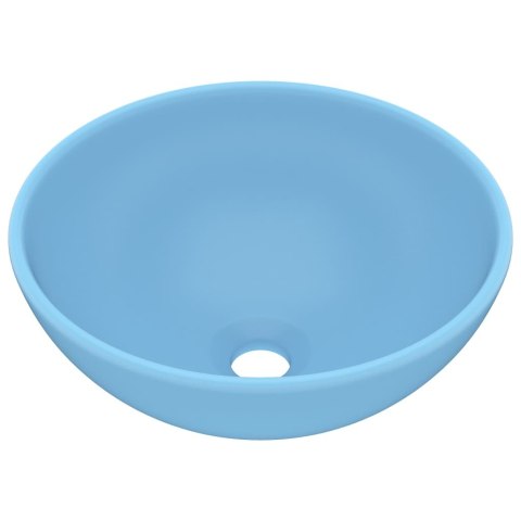 Okrągła umywalka łazienkowa, matowy błękit, 32,5 x 14 cm