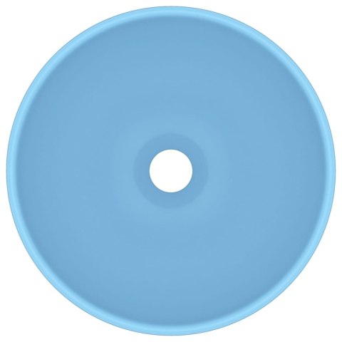 Okrągła umywalka łazienkowa, matowy błękit, 32,5 x 14 cm