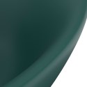 Owalna umywalka z przelewem, matowa ciemna zieleń, 58,5x39 cm