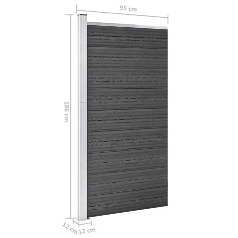 Panel ogrodzeniowy z WPC, 95x186 cm, czarny