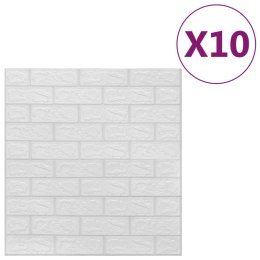 Panele 3D z imitacją cegły, samoprzylepne, 10 szt., białe