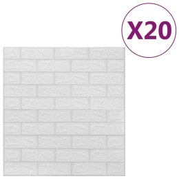 Panele 3D z imitacją cegły, samoprzylepne, 20 szt., białe