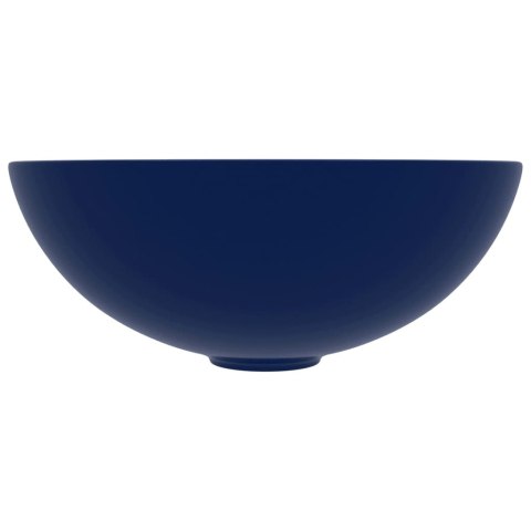 Umywalka łazienkowa, ceramiczna, ciemnoniebieska, okrągła