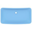 Umywalka prostokątna, matowy błękit, 71x38 cm, ceramika