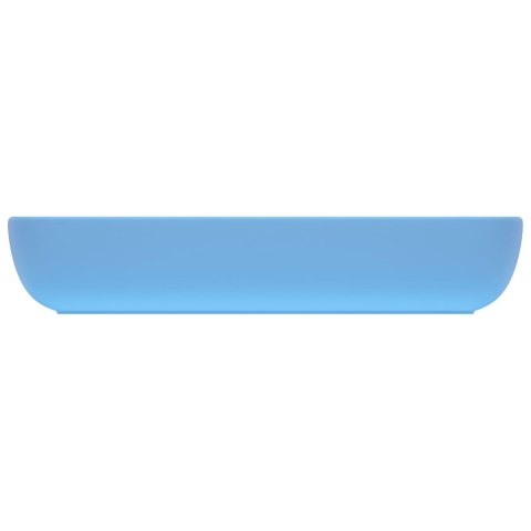 Umywalka prostokątna, matowy błękit, 71x38 cm, ceramika