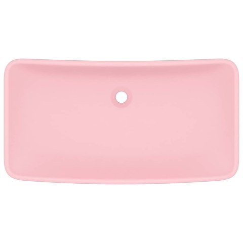 Umywalka prostokątna, matowy róż, 71x38 cm, ceramiczna