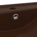 Umywalka z otworem na kran, matowy ciemnobrązowy, 60x46 cm