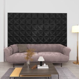 Panele ścienne 3D, 24 szt., 50x50 cm, czerń origami, 6 m²