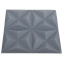 Panele ścienne 3D, 24 szt., 50x50 cm, szarość origami, 6 m²