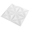Panele ścienne 3D, 48 szt., 50x50 cm, biel origami, 12 m²
