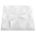 Panele ścienne 3D, 48 szt., 50x50 cm, diamentowa biel, 12 m²