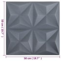 Panele ścienne 3D, 48 szt., 50x50 cm, szarość origami, 12 m²