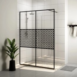 Ścianka prysznicowa, przezroczyste szkło ESG, 140x195cm, czarna