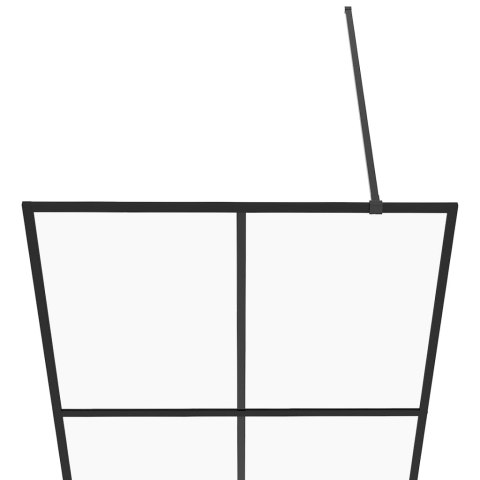 Ścianka prysznicowa, przezroczyste szkło ESG, 90x195 cm, czarna