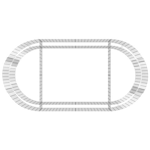 Podwyższona donica gabionowa galwanizowane żelazo 200x100x50 cm