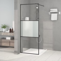 Ścianka prysznicowa, czarna, 80x195 cm, półmrożone szkło ESG
