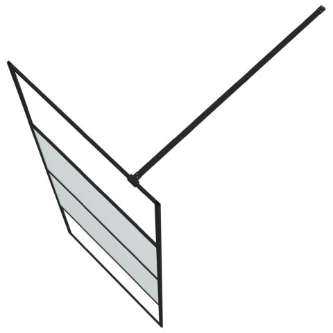 Ścianka prysznicowa, czarna, 80x195 cm, półmrożone szkło ESG